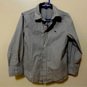 H&M Kids’ Button-Down Shirt, Size 5T, Gray – Classic Casual Style